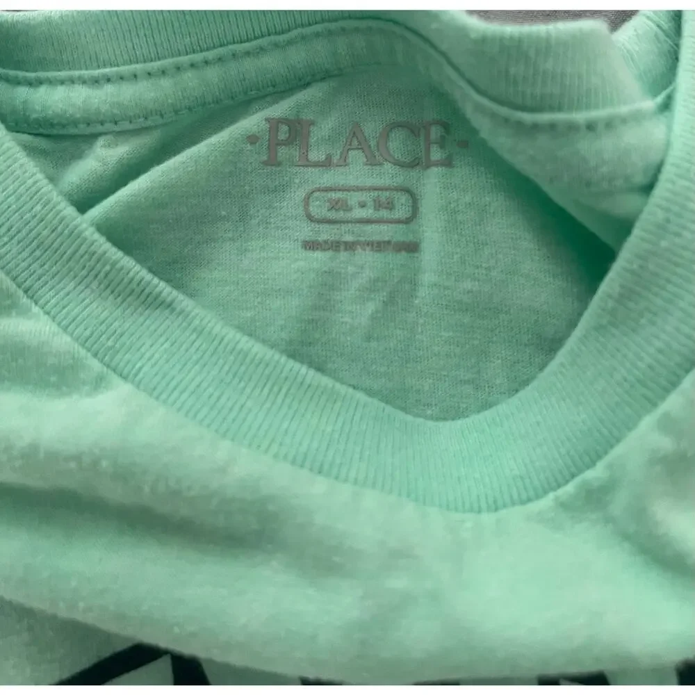 The Children's Place Girls Green Beyond Awesome Graphic T-Shirt Youth Size XL 14